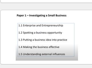 GCSE Business Edexcel Paper 1: Pre Exam or Warm up presentation