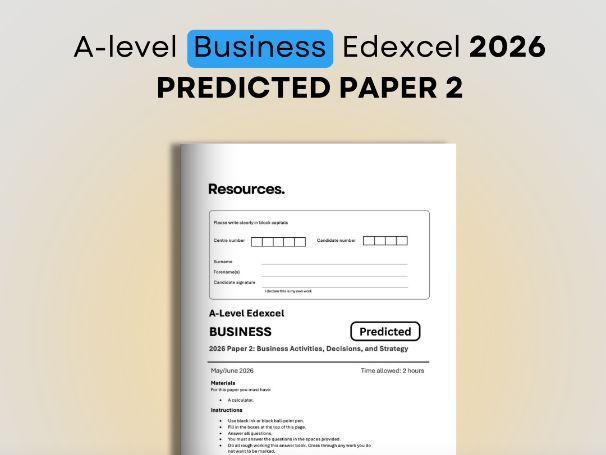 A-Level Business Edexcel Predicted Paper 2 2026