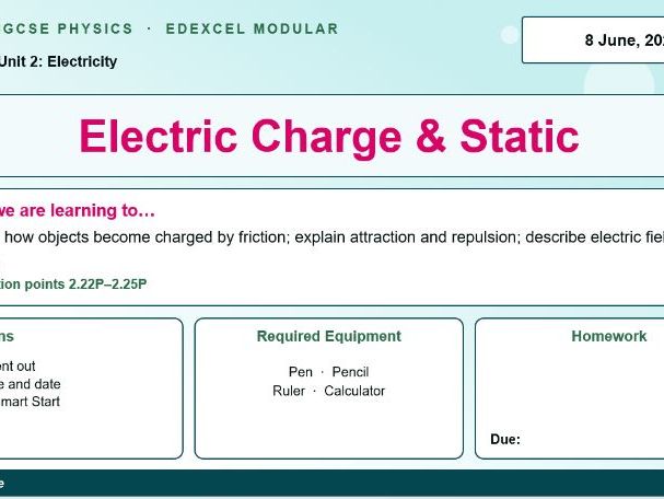 IGCSE Physics: Static Electricity | Edexcel Modular | Unit 2 | L13 | Physics only