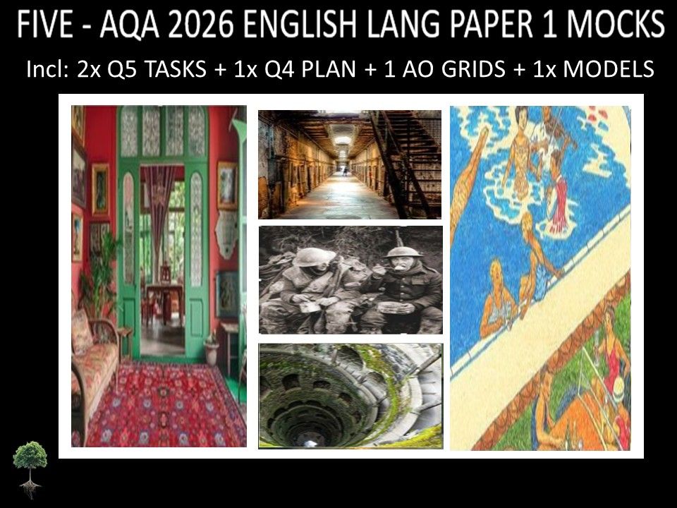 FIVE - AQA PAPER 1 | 2026 FULL MOCKS | Q5 TASKS | Q4 PLAN |AO GRIDS | MODELS