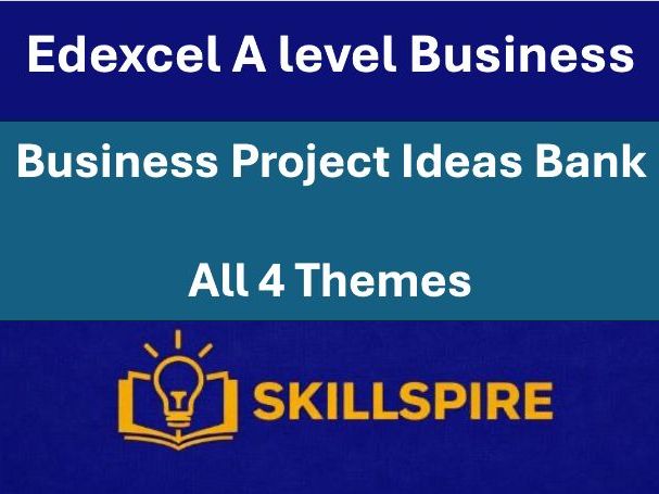 Edexcel A-Level Business Project Ideas Bank | All 4 Themes