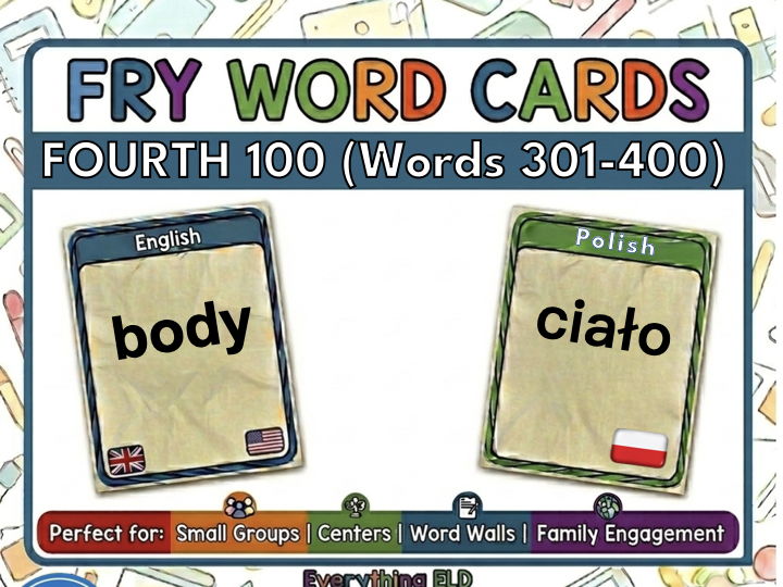 Polish-English Fry Words: Fourth 100 Flashcards