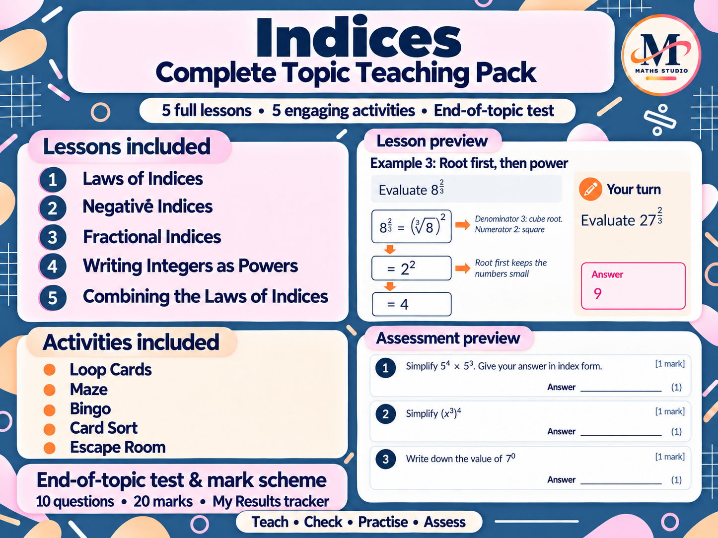 Indices | Complete Topic Teaching Pack