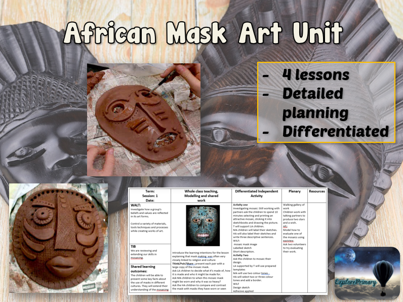 KS2 AFRICAN MASK Art Unit 4 Outstanding Lessons Teaching Resources
