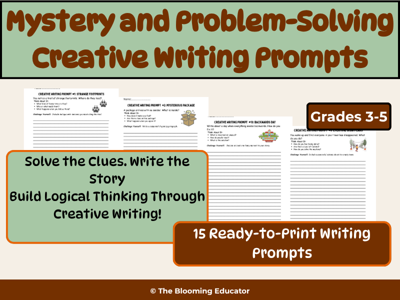 Mystery and Problem-Solving Creative Writing Prompts (Grades 3–5)