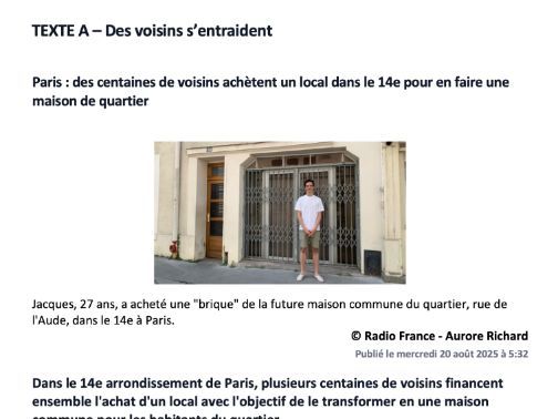 IBDP French Ab initio Reading Comprehension