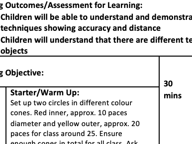 Athletics Lessons KS1/KS2