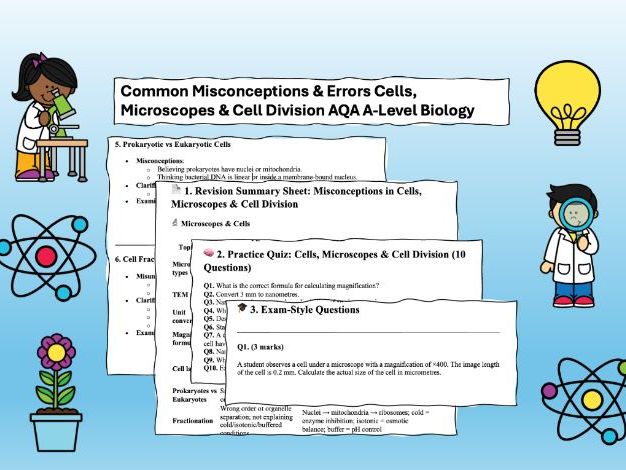 AQA A-Level Biology Revision Common Misconceptions & Practice Chapter 3 Cell Structure