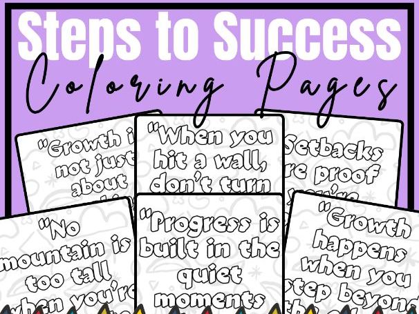 Steps to Success: A Coloring Pages of Growth and Perseverance Quotes
