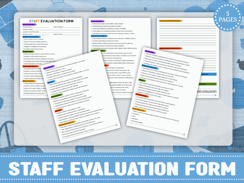 Daycare Staff Evaluation Form | Printable PDF for Performance Reviews