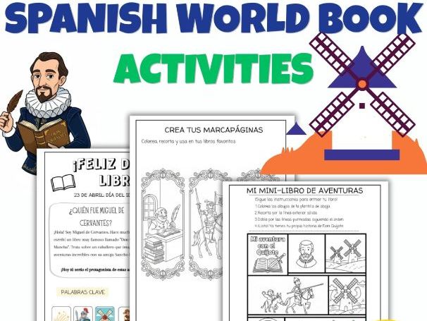 DÃa del Libro & Spanish World Book Day Activities: Don Quijote & Cervantes | No Prep