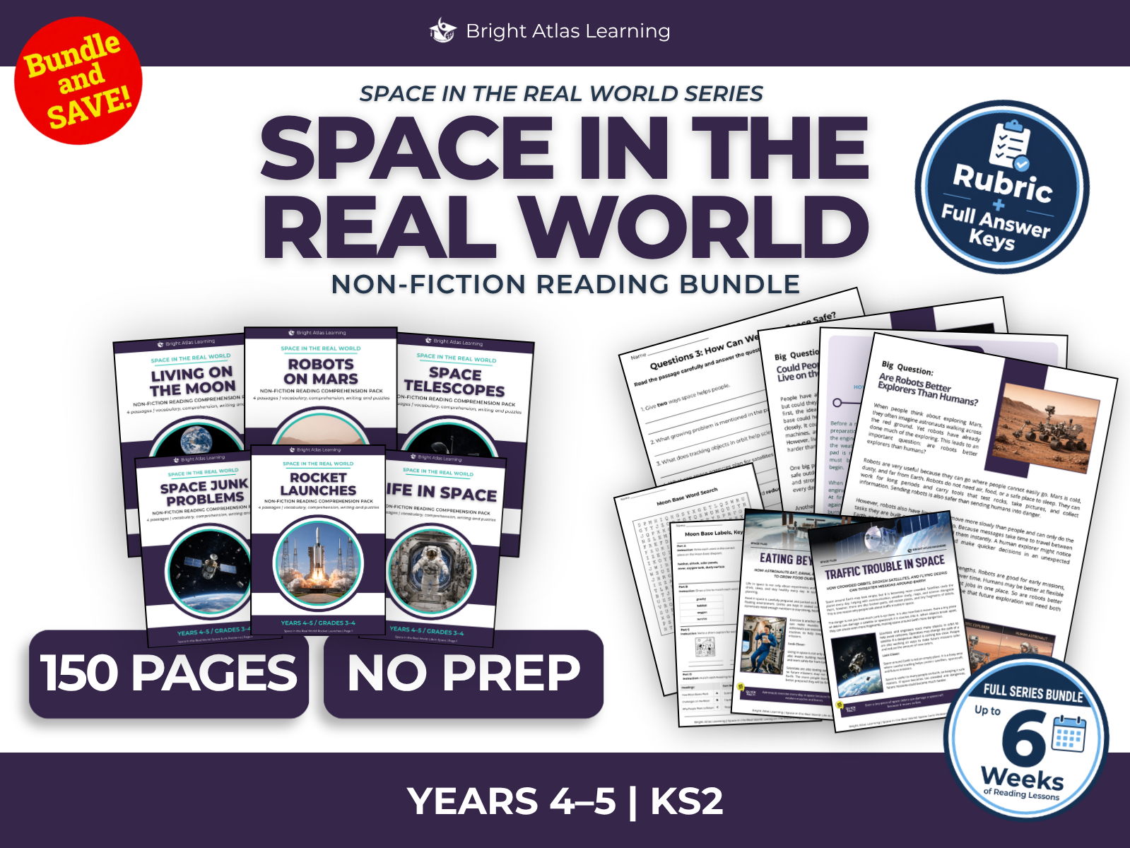 Space in the Real World Reading Comprehension Bundle | KS2 Years 4–5