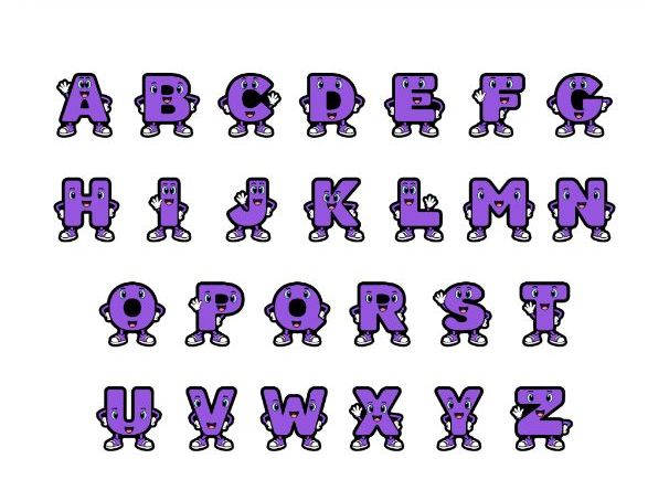 Purple Signature Character Display Lettering - Uppercase A–Z