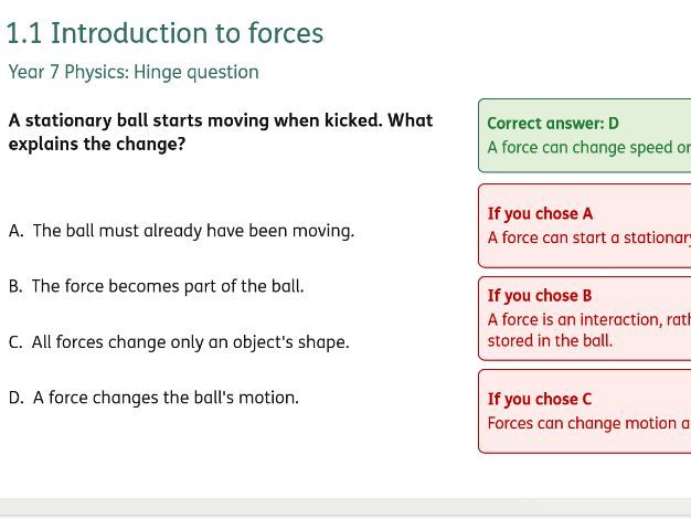 Physics KS3 Activate 1 - Hinge questions