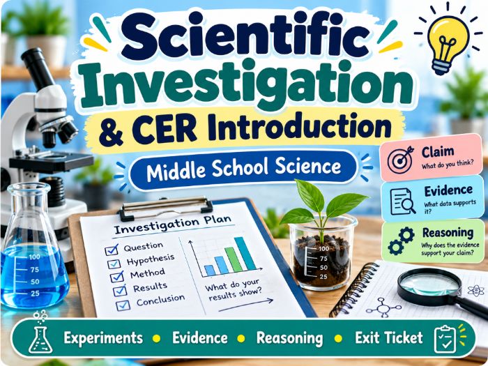 Scientific Investigation & CER Introduction | Scientific Method Lesson + Worksheets