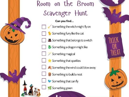 Room on the Broom Halloween Scavenger Hunt | FREE Printable Halloween Activity