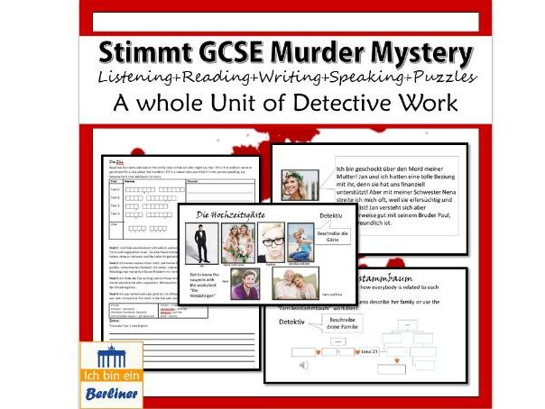 German GCSE Murder Mystery – Family relationships (Stimmt GCSE book/Pearson Edexcel 2024 book)