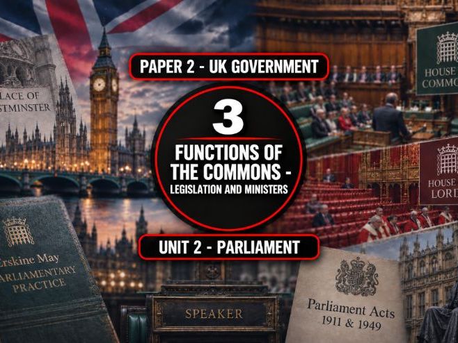 3 The UK Parliament - Functions of the Commons - Legislation and Ministers