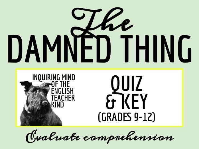 "The Damned Thing" by Ambrose Bierce Quiz and Answer Key (Halloween Short Story)