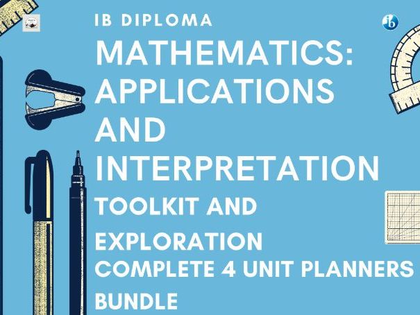IB DP Mathematics AI - Toolkit and Exploration, 4 Unit Planners Bundle for SL & HL