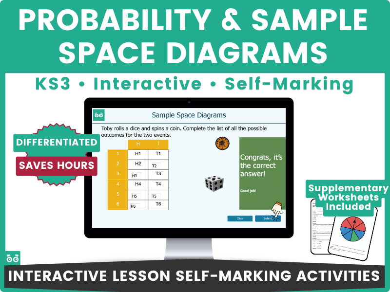 KS3 Sample Space Diagrams Interactive Lesson