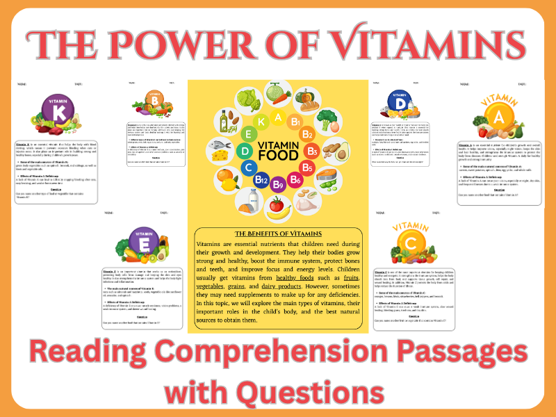 The Power of Vitamins: Reading Comprehension – Fun, Interactive & Ready-to-Print