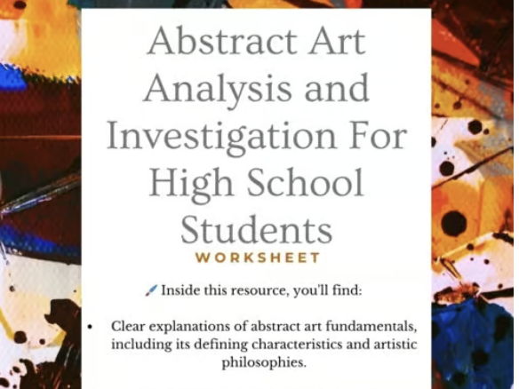 Abstract Art Investigation and Analysis Guiding Worksheet