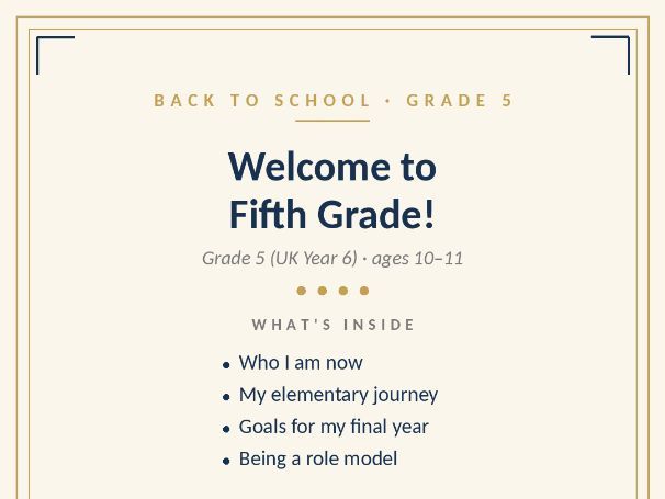 Welcome to Fifth Grade!
