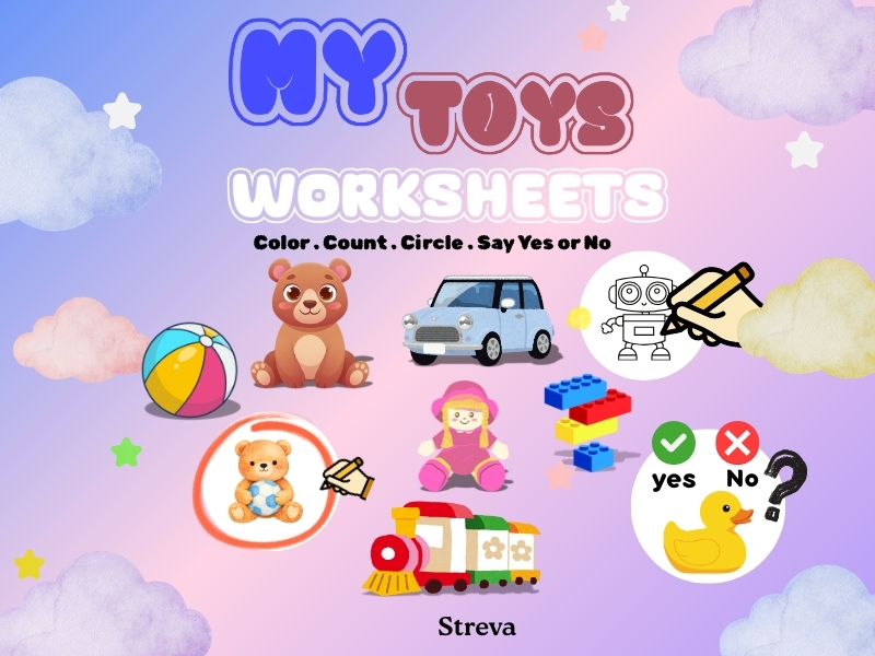 Toys Worksheets for Preschoolers and ks