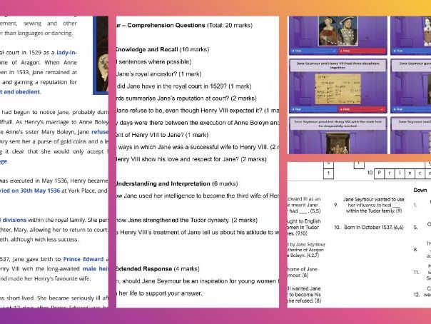 KS2/KS3 The Tudors - Six Wives of Henry VIII Lesson Pack: Jane Seymour