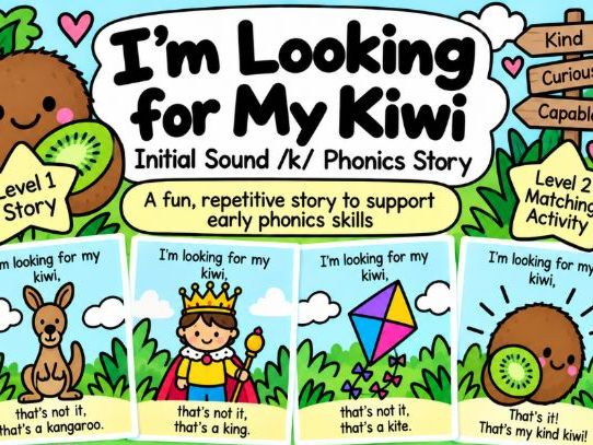 Initial Sound /k/ Phonics Story | I’m Looking for My Kiwi | SEND Phonics Activity