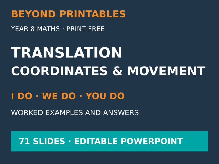 Translation | I Do, We Do, You Do | Year 8 Maths | Print Free