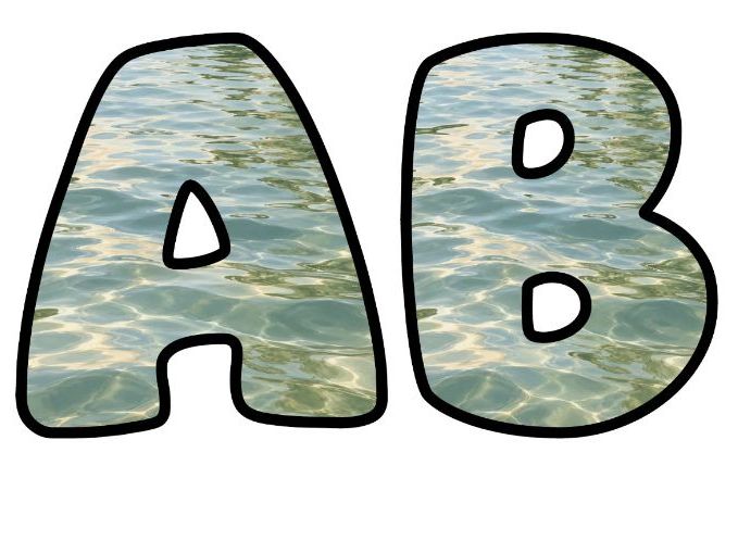 Sunlit Water Ripples Bubble Letters | Under the Sea Bulletin Board Letters | Classroom Display Pack