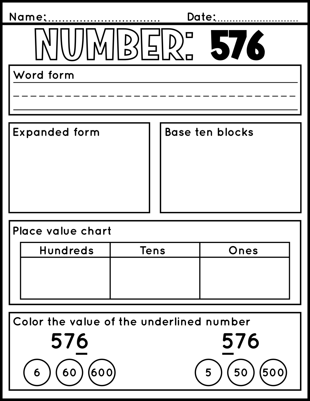 Place Value to Hundreds, Tens and Ones Worksheets | KS1 Maths Activities for Years 1-2 ...