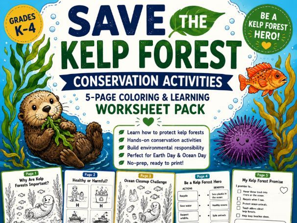 Save the Kelp Forest | Conservation Activities | Ocean Science Worksheets
