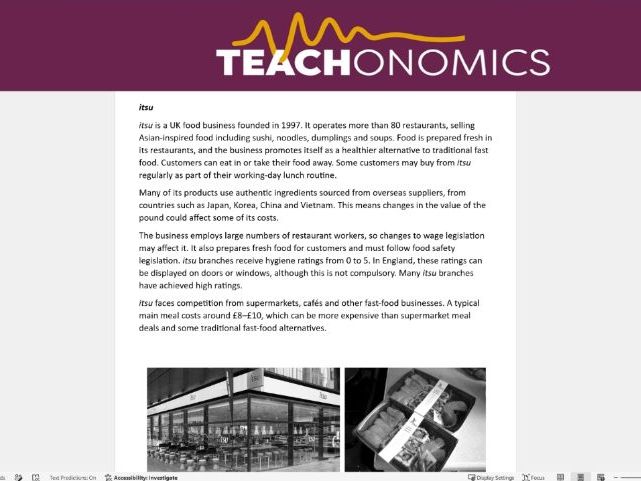 End of Topic Test - Topic 1.5 (itsu) - Edexcel GCSE Business
