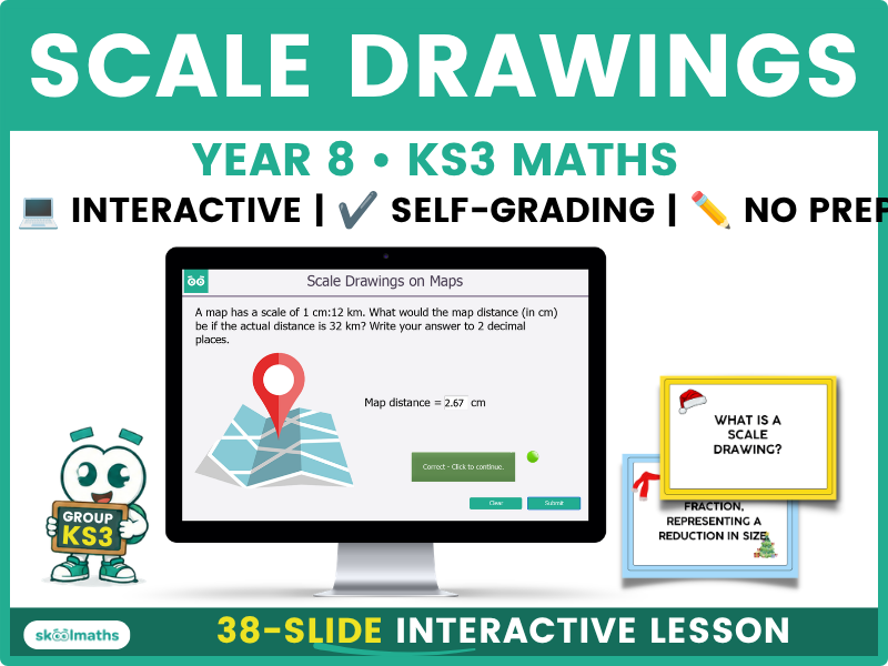 Scale Drawings & Scale Factors | Year 8 KS3 Maths Interactive Lesson