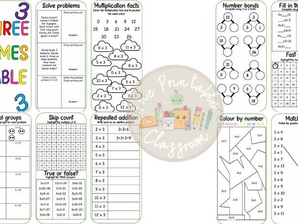 x3 maths leaflet/booklet activity booklet