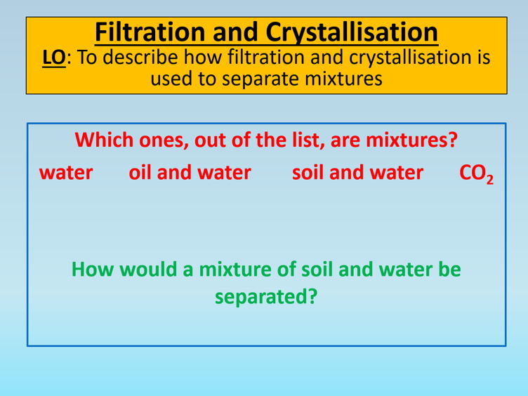 KS3 Filtration and Crystallisation