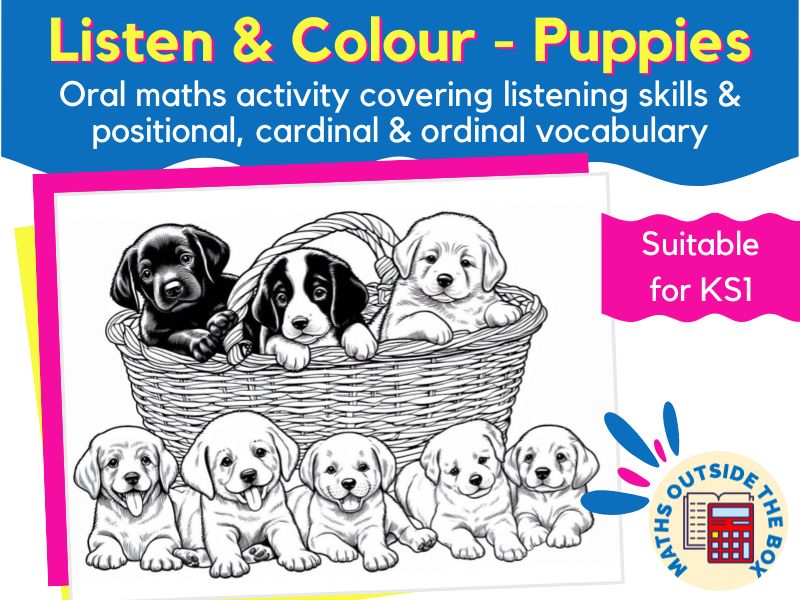 Listen and Colour for KS1 - Puppies