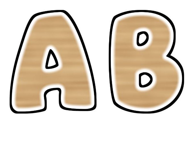 Kraft Wood Grain Glow Bubble Letters | Bulletin Board Letters | Classroom Display Pack