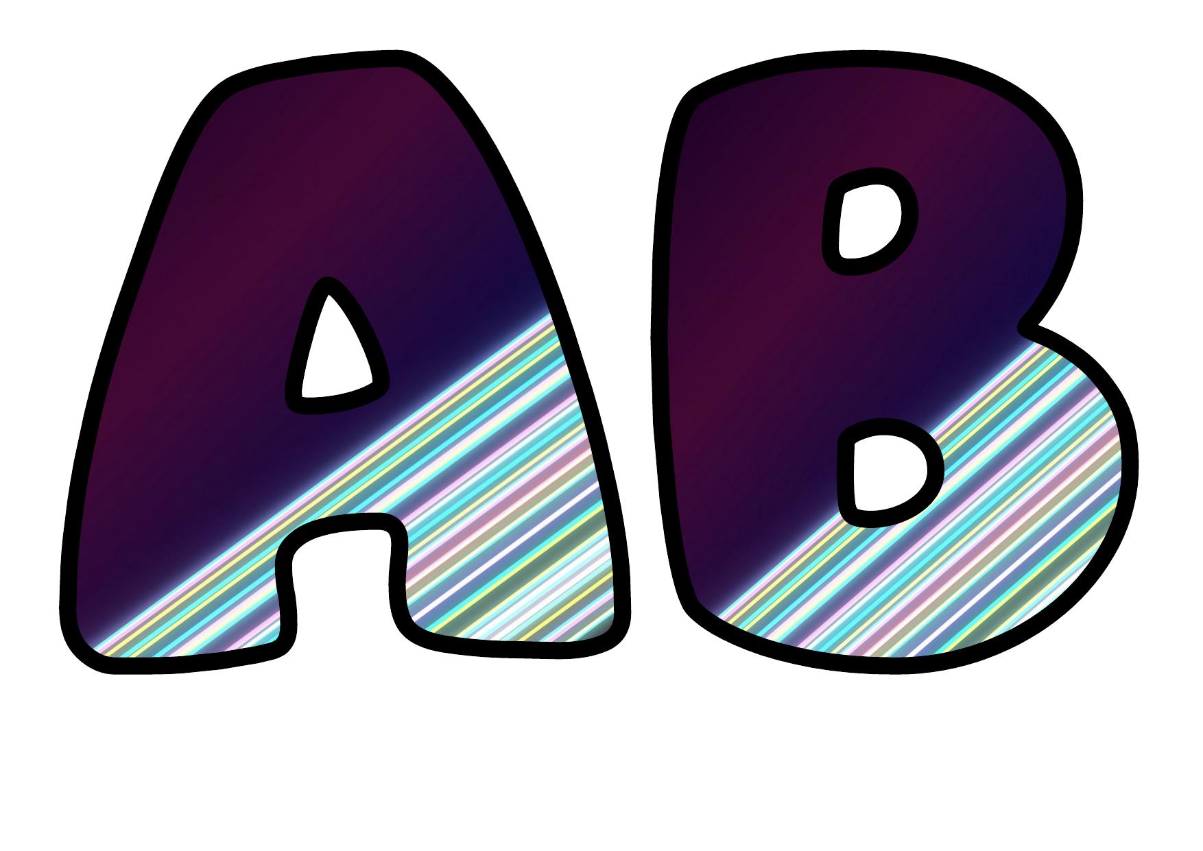 Neon Streak Spectrum Alphabet Display Pack | Printable Bubble Letters A ...