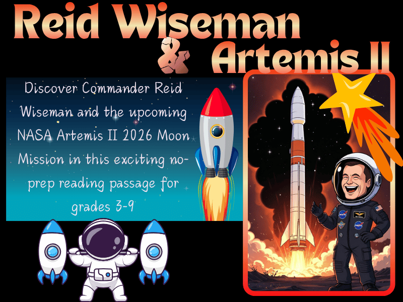 NASA Artemis II Reid Wiseman: Mission to the Moon Reading Passage Grades 3-9