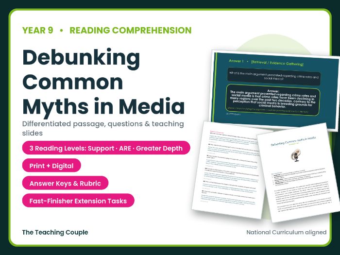 Debunking Common Myths in Media Reading Comprehension | Year 9 (KS3)