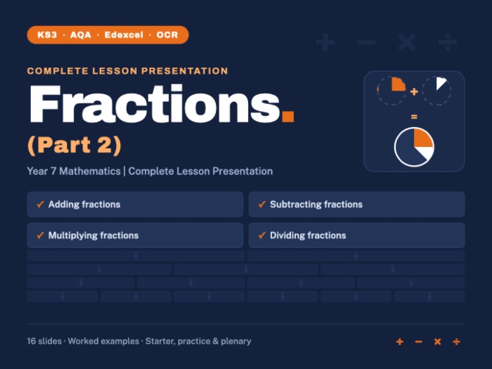 Year 7 Maths | Fractions 2 | Lesson PPT