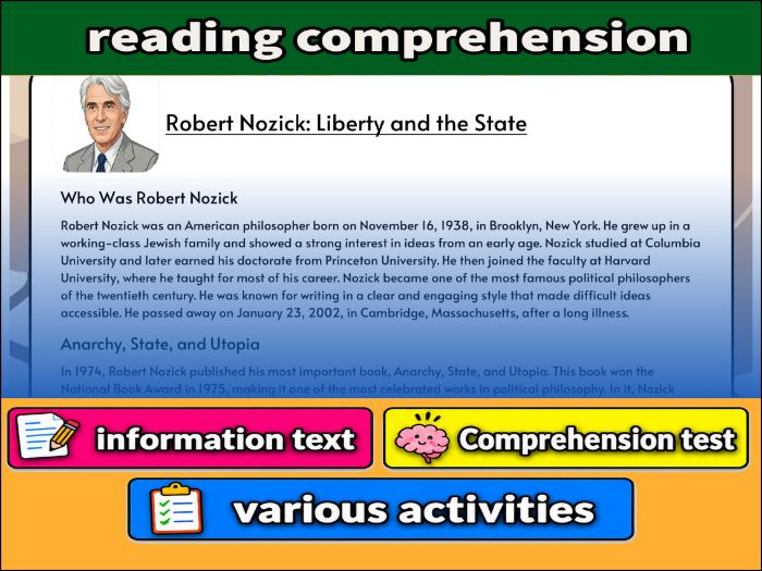 Robert Nozick: Liberty and the State- Reading Comprehension, Worksheet & Activities