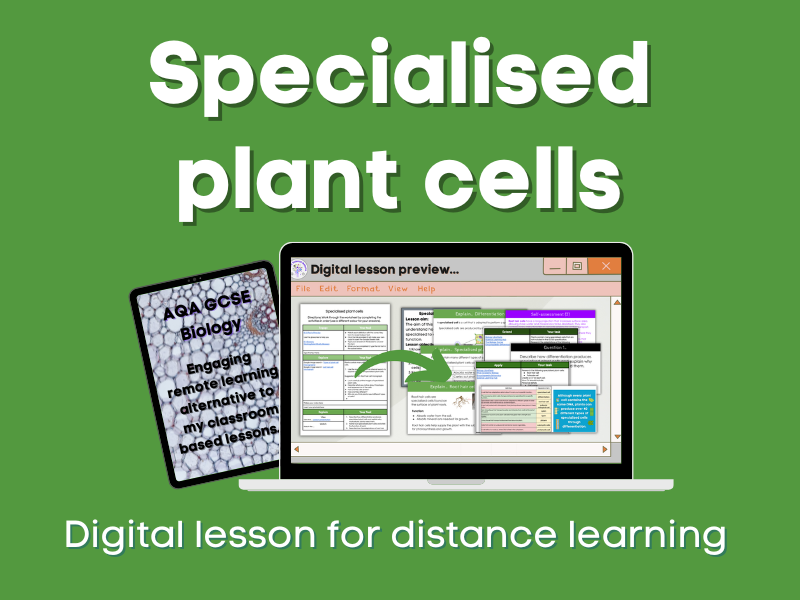 Specialised plant cells Distance learning