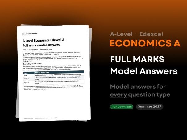 A-level Edexcel A Economics: FULL MARKS Model Answers Book