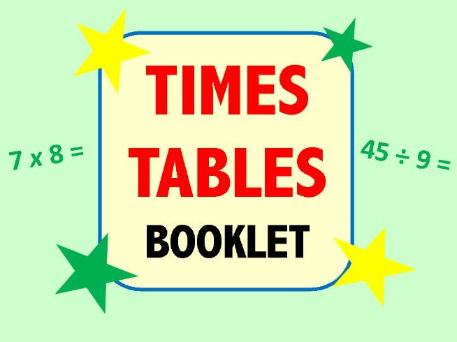 times tables booklet printable