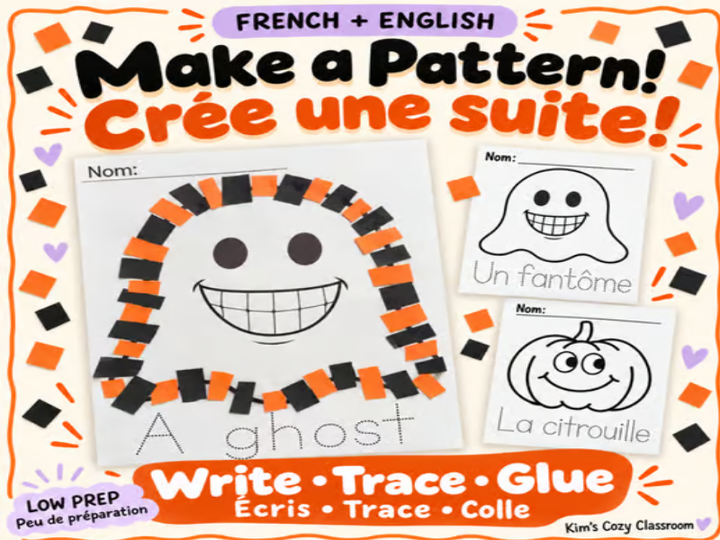 Make a Pattern / Crée une suite Art and writing activity